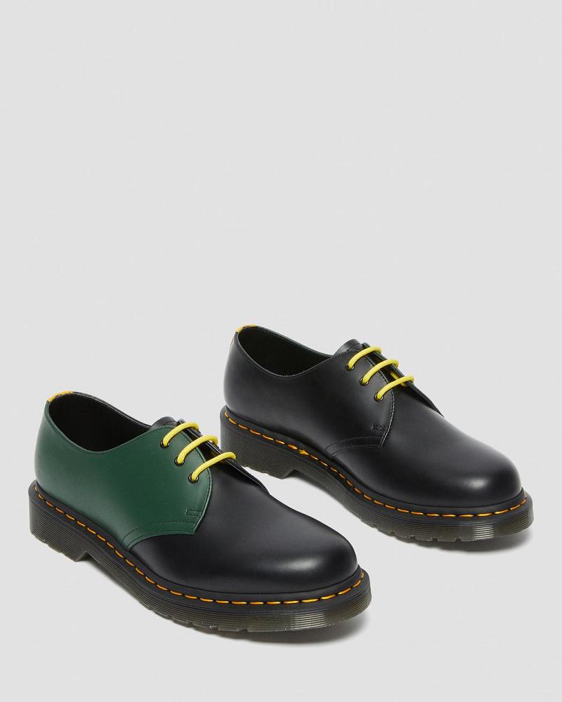 Dr Martens 1461 Contrast Smooth Læder Oxford Sko Dame Sort | DK 345YXF